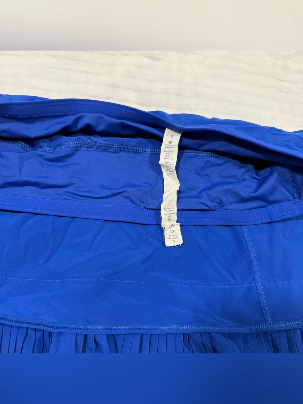 lululemon athletica Electric Blue Pleated Hem Mini Skirt